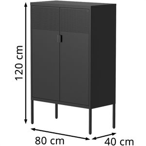 Produktbild für Highboard FlexiSpot CB10B-Standard, schwarz aus Metall