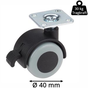 Produktbild für Möbelrolle Dörner+Helmer 765106, mit Anschraubplatte
