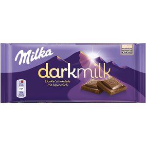 Produktbild für Tafelschokolade Milka Darkmilk mit Alpenmilch