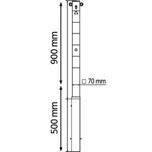 Produktbild für Absperrpfosten Schake 470ZB+2, 2 Ösen, rot/weiß, aus Metall