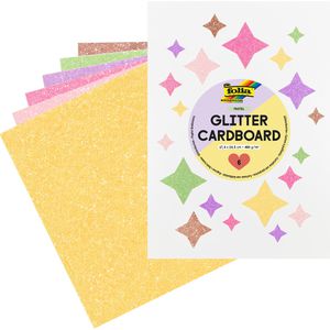Produktbild für Fotokarton Folia Glitterkarton Pastel, 17,4 x 24,5 cm