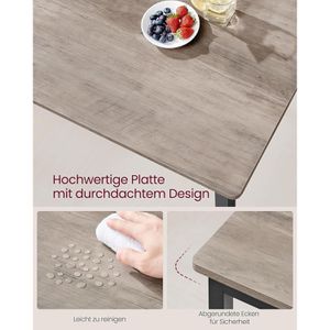 Produktbild für Esstisch Vasagle KDT081G01, graubraun