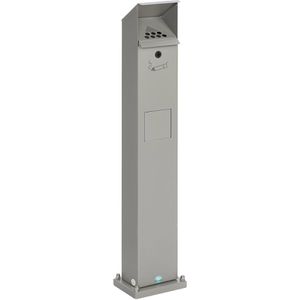 Aschenbecher VAR SG 115, silber, für Outdoor, mit Dach