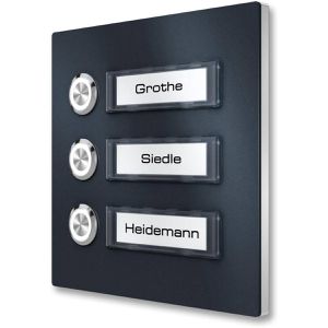 Produktbild für Türklingel Metzler anthrazit, kabelgebunden, 3fach
