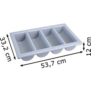 Produktbild für Besteckkasten Gräwe 398, grau, aus Kunststoff
