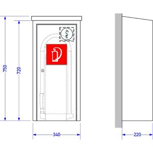 Produktbild für Feuerlöscherschrank Gloria mit Schließzylinder
