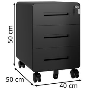 Produktbild für Rollcontainer Bisley EasyRoll, aus Metall, schwarz