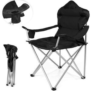 Produktbild für Campingstuhl Tresko CPS-005, schwarz, bis 150 kg