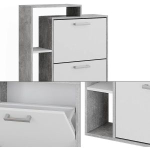 Produktbild für Schuhschrank Vicco Orlando, beton grau / weiß