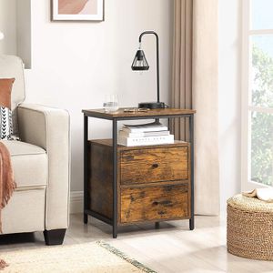 Produktbild für Nachttisch Vasagle LET067B01, braun, aus Holz, stehend