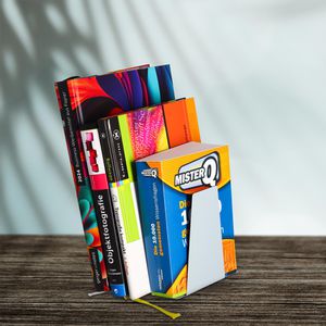 Produktbild für Buchstütze Alco 4304-29, keilförmig, grau