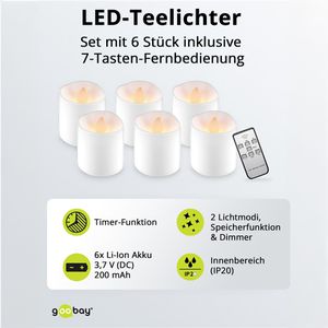 Produktbild für LED-Teelichter Goobay 64603, weiß