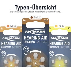 Produktbild für Hörgerätebatterie Ansmann 312