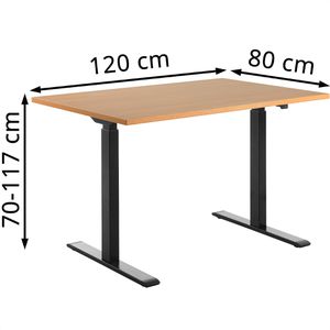 Produktbild für Schreibtisch Topstar E-Table, buche / schwarz