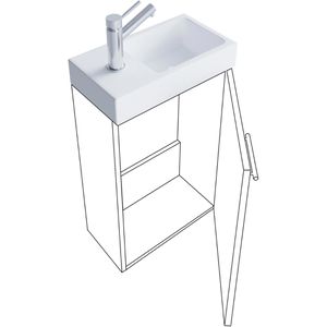Produktbild für Waschtisch VCM Slito 916951, mit Spiegelschrank, honig eiche