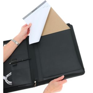 Produktbild für Schreibmappe Alassio 30013, Milano, schwarz, Echt Leder