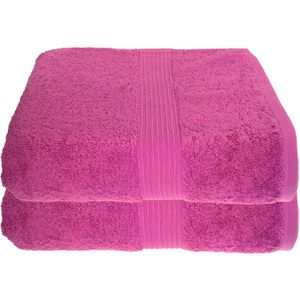 Julie-Julsen Handtuch 80 x 200 cm, Saunatuch, 100% Baumwolle, pink, 2 Stück , 2 Stück