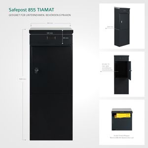 Produktbild für Briefkasten SafePost ScanPro 855 Tiamat, anthrazit, aus Stahl