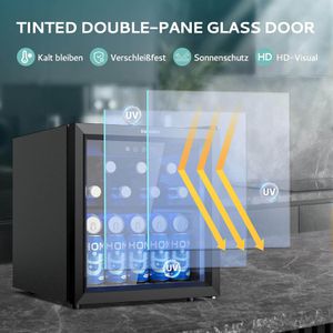Produktbild für Getränkekühlschrank EUHOMY Minibar, mit Glastür