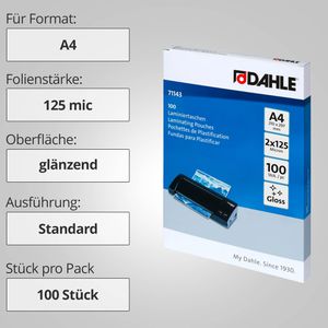 Produktbild für Laminierfolien Dahle 71143, DIN A4