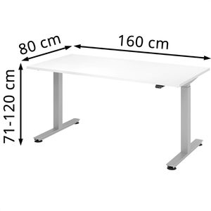 Produktbild für Schreibtisch Hammerbacher XMST 16, weiß / silber
