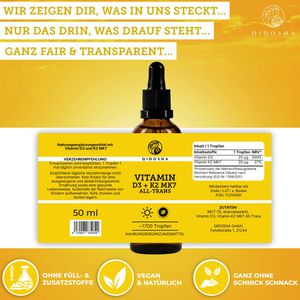 Produktbild für Vitamin-D Qidosha Premium, 50 ml, für 1700 Tropfen
