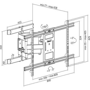 Produktbild für TV-Wandhalterung LogiLink BP0115, bis 60 kg