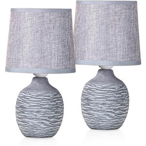 Tischlampe BRUBAKER grau mit E14-Fassung