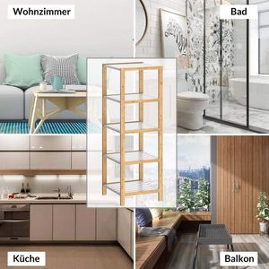 Produktbild für Badregal CASARIA 107921, aus Bambus, braun / weiß