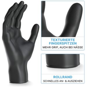 Produktbild für Einmalhandschuhe Arnomed Nitril Black, schwarz, 200 Stück