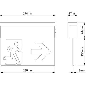 Produktbild für Notbeleuchtung Beltrona MEXM82501, Fluchtwegleuchte, LED, Akku