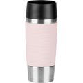Isolierbecher Emsa Travel Mug Waves N2010600 360ml hält 4h warm, Edelstahl doppelwandig, puder-rosa