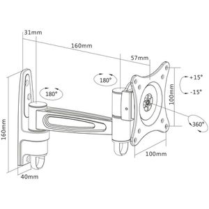 Produktbild für Monitorhalterung InLine 23106D, VESA 75x75 &amp; 100x100 mm