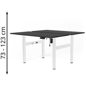 Schreibtisch FlexiSpot EH1W Doppelarbeitsplatz, schwarz / weiß