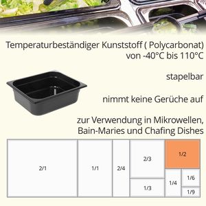 Produktbild für GN-Behälter Hendi Profi Line, 862438, GN 1/2