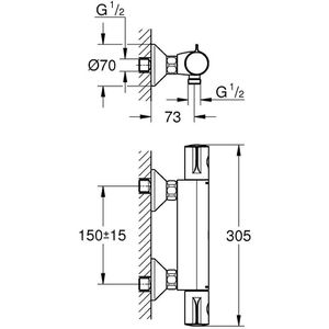 Produktbild für Duscharmatur GROHE Grohtherm 800, 34558000, verchromt