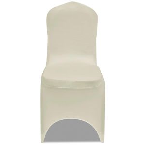 Produktbild für Stuhlhusse vidaXL 241199, elastisch, creme