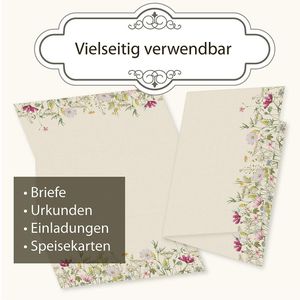 Produktbild für Briefpapier tatmotive Wildblumen Set, A4