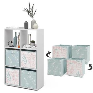 Produktbild für Bücherregal Vicco 48602, weiß, mit 4 Faltboxen