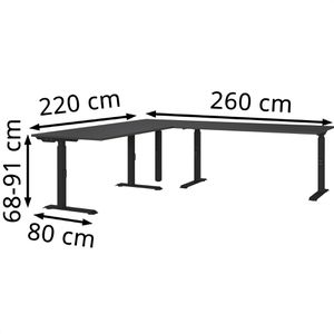Produktbild für Schreibtisch Germania Mailand, graphit / schwarz