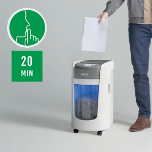 Produktbild für Aktenvernichter Leitz 8358 IQ OptiMax Home Office 225, Rollen