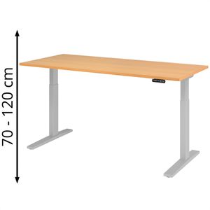 Schreibtisch Hammerbacher XMKA 19, buche / silber