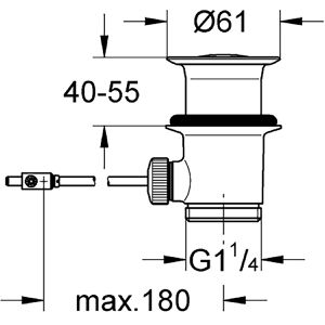 Produktbild für Ablaufgarnitur GROHE 1 1/4, 28910DC0, aus Metall
