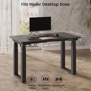 Produktbild für Schreibtisch FlexiSpot E7QB, schwarz / schwarz