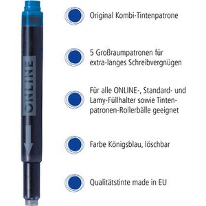 Produktbild für Füllerpatronen Online 17036 Kombipatrone, blau