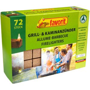 Favorit Grillanzünder Kaminanzünder 1828, Anzündriegel ökologisch Naturholz+Wachs 72 Stück , 72 Stück