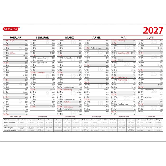 Herlitz Tafelkalender 2024 6 Monate Auf 1 Seite A4  Produktbild-Vorschau 4