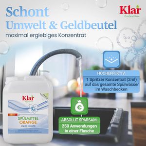 Produktbild für Spülmittel Klar EcoSensitive, Orangenduft, Konzentrat