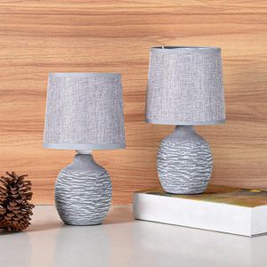 Produktbild für Tischlampe BRUBAKER grau mit E14-Fassung