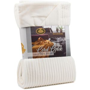 Produktbild für Kuscheldecke Gözze Cord Optik, 40067-00, wollweiß
